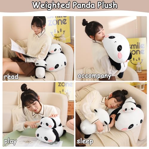 SQEQE Weighted Panda Plush – 9.8 Inch Stuffed Animal Pillow, 0.8 Lbs