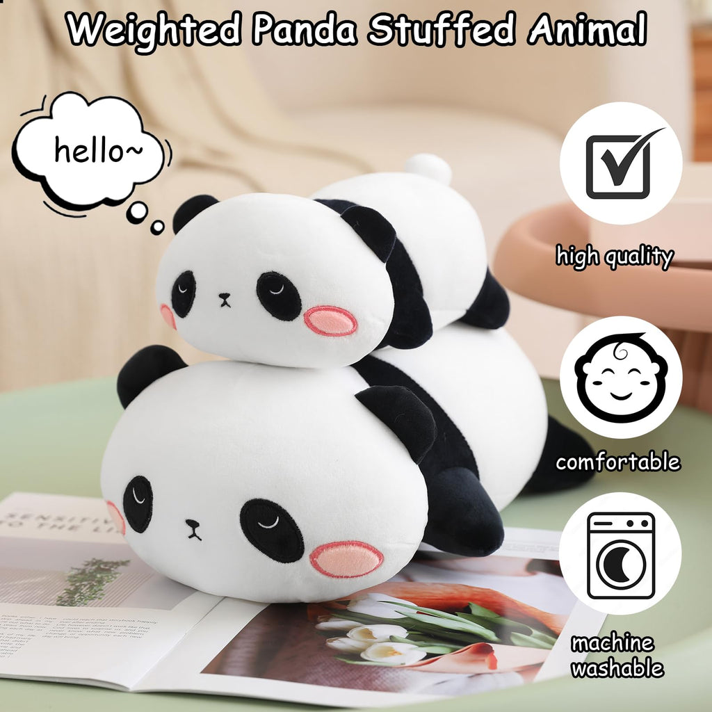 SQEQE Weighted Panda Plush – 9.8 Inch Stuffed Animal Pillow, 0.8 Lbs