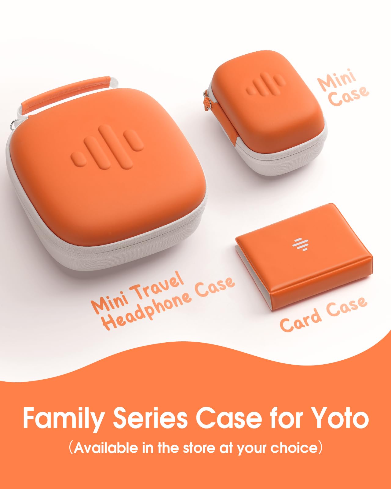 SQERO Protective Hard Shell Case for Yoto Mini (2024 Edition) with Shoulder Strap – Holds Player, Headphones, and Up to 60 Cards (Orange)