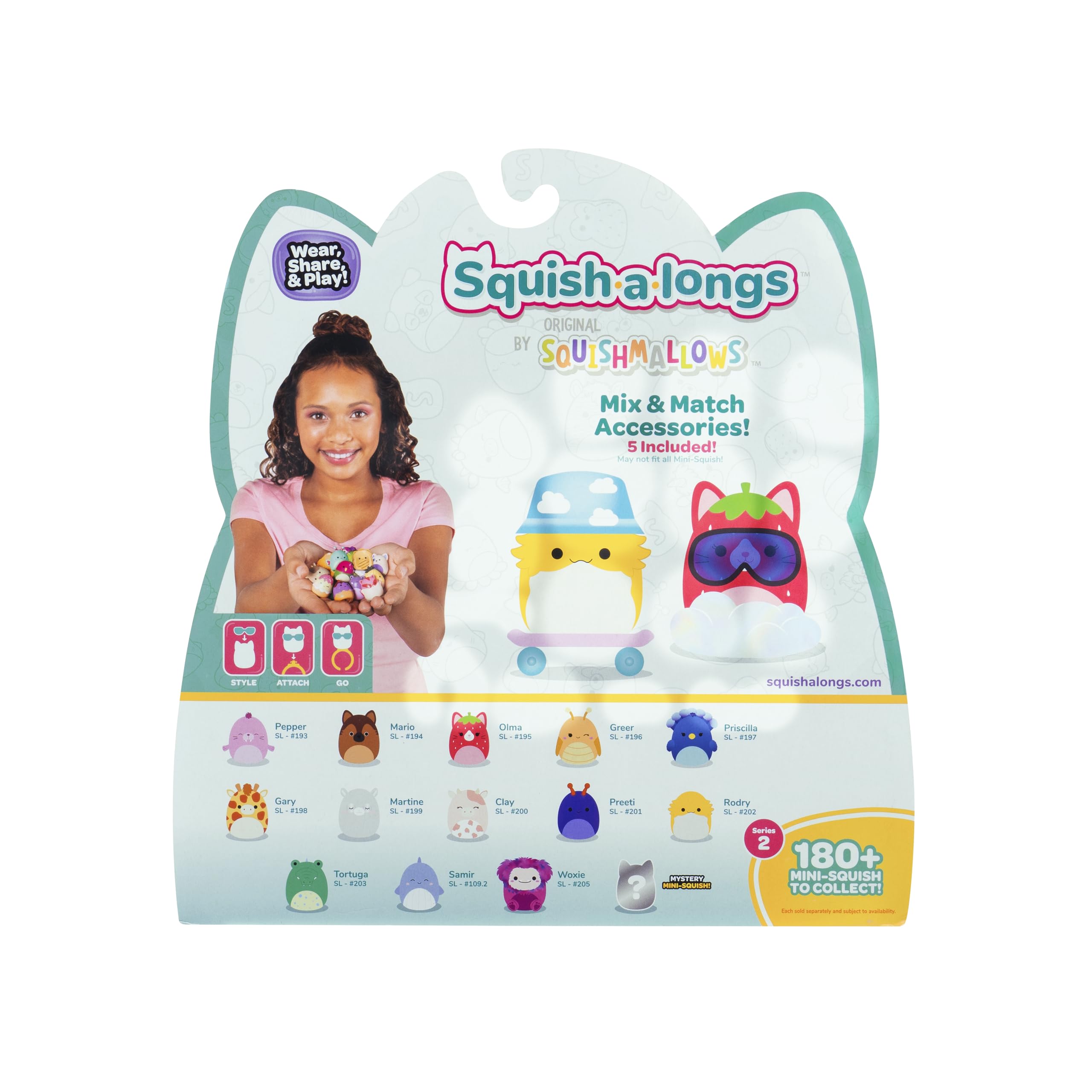 Squish-a-longs 14 Pack - Series 2 Wave 2 Mini Squish Collectibles with Accessories