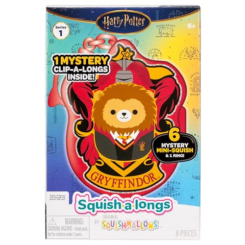 Squish-a-longs Harry Potter Gryffindor Mini-Squish Multipack - 6 Collectible Clip-a-longs