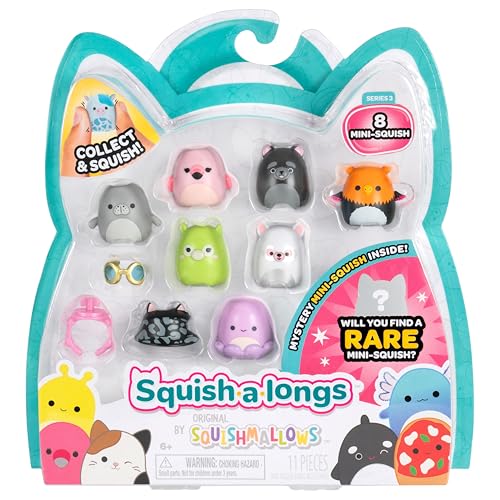 Squish-a-longs Mini-Squish 8-Pack (Wave 3, Style 3): 1-Inch Collectible Figures with Accessories
