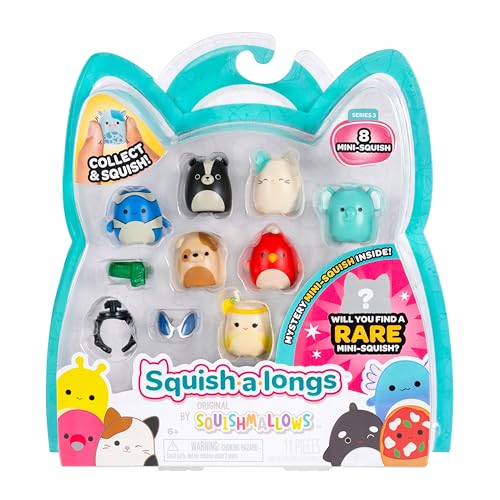 Squish-a-longs Mini-Squish 8-Pack Wave 3 Style 4 – 7 Known Characters + Mystery Rare Chase