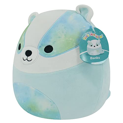 Squishmallows 12-Inch Banks Blue Badger Plush - Medium Ultrasoft Official Toy