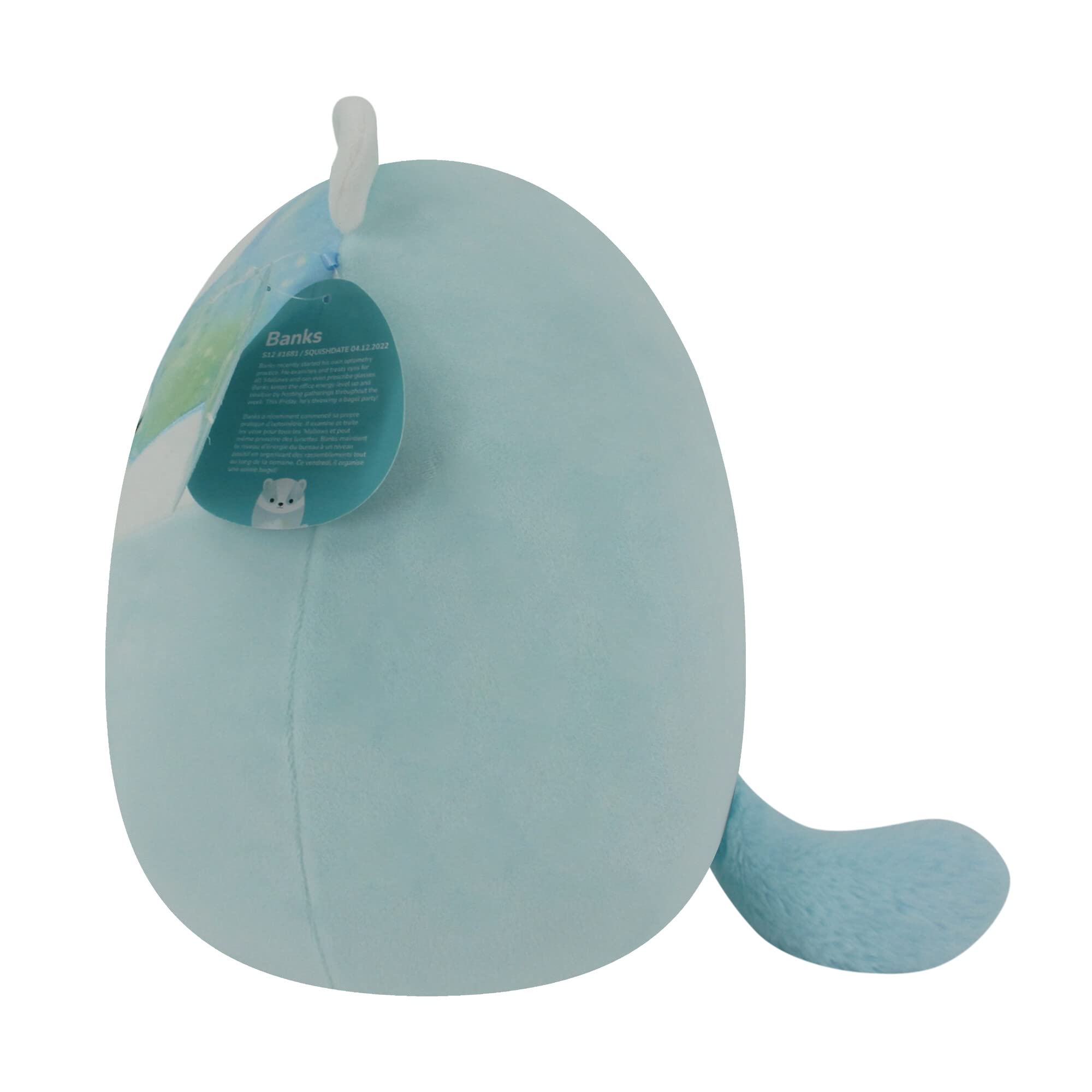 Squishmallows 12-Inch Banks Blue Badger Plush - Medium Ultrasoft Official Toy
