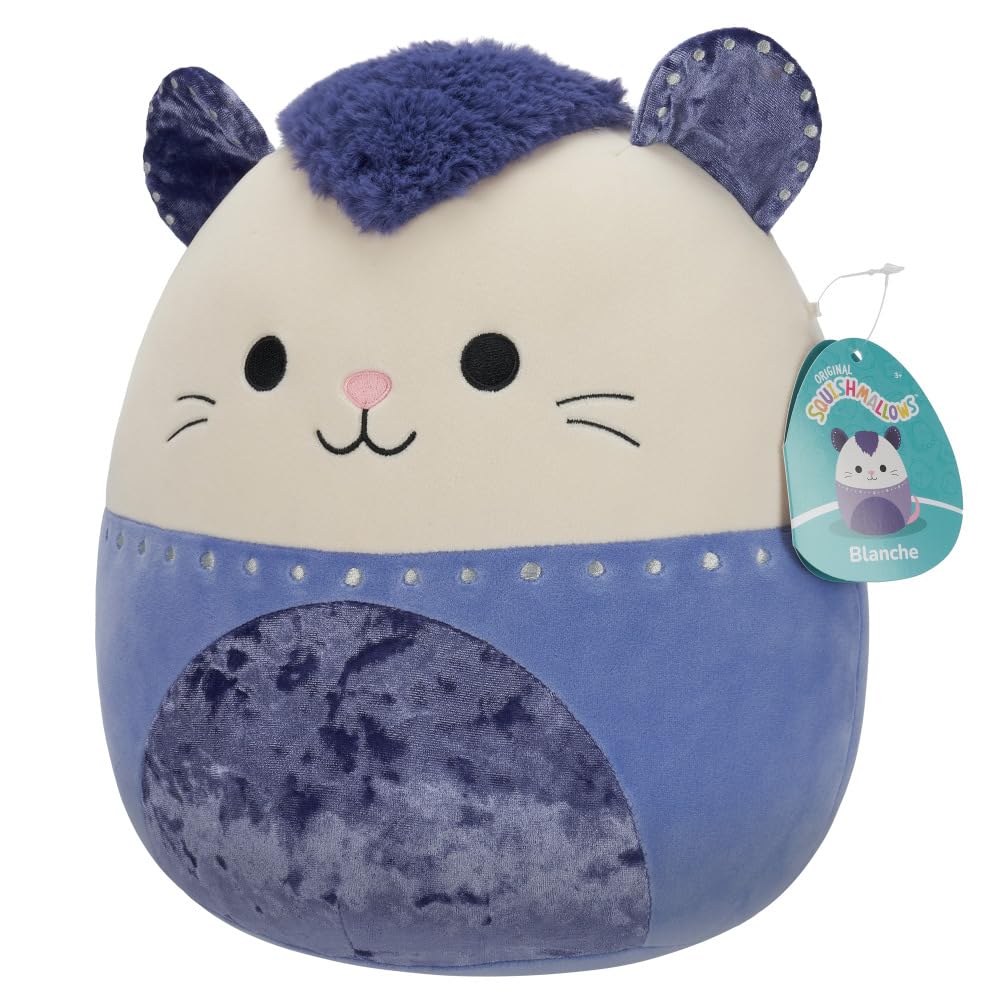 Squishmallows 12-Inch Blanche the Cream and Purple Possum – Official Jazwares Plush