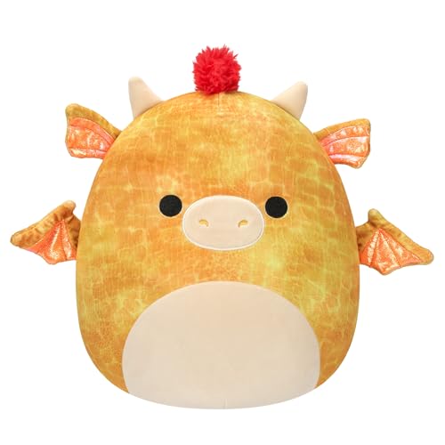 Squishmallows 12-Inch Dieric Yellow Dragon Plush - Official Jazwares Soft Toy
