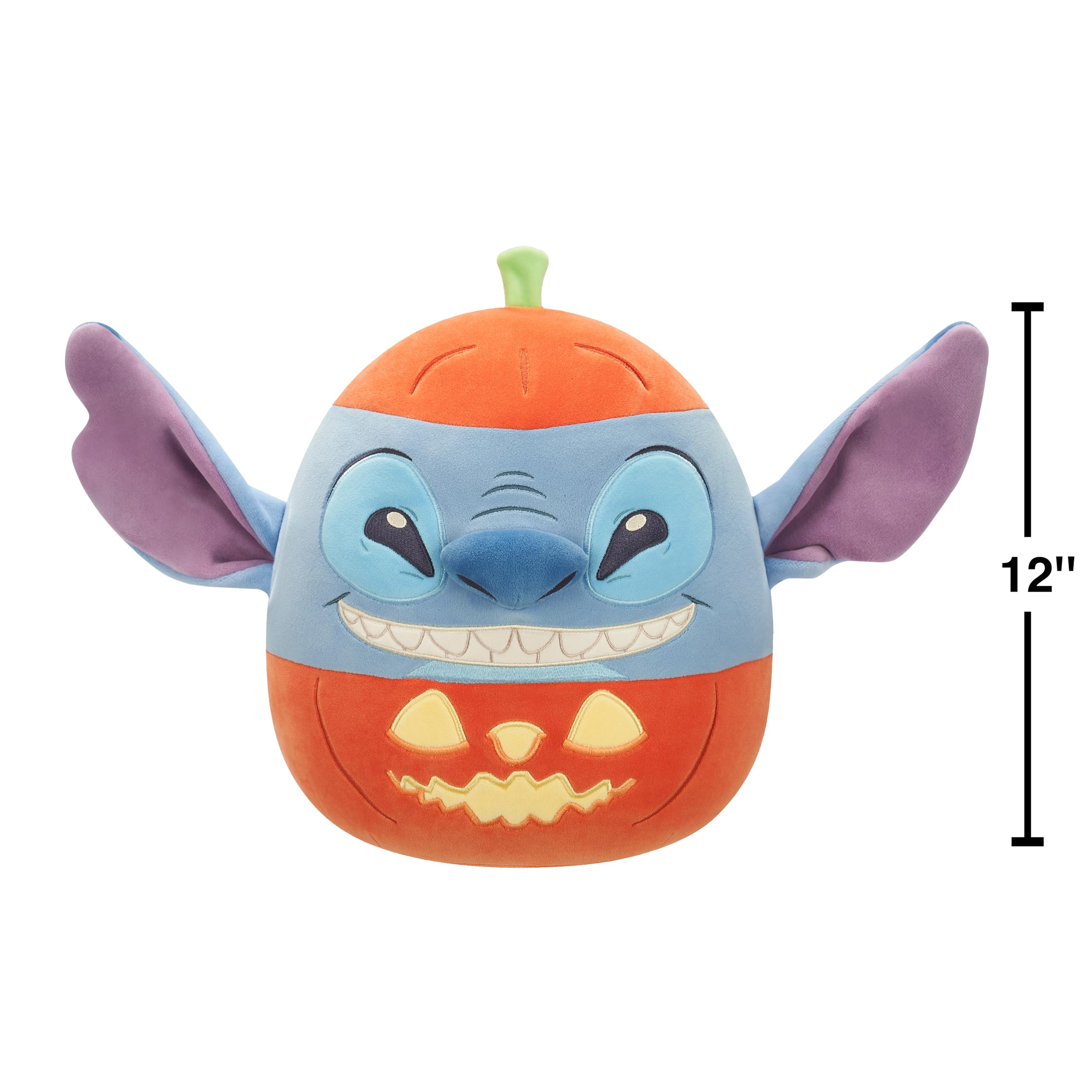 Squishmallows 12-Inch Disney Stitch in Pumpkin Halloween Plush – Official Jazwares