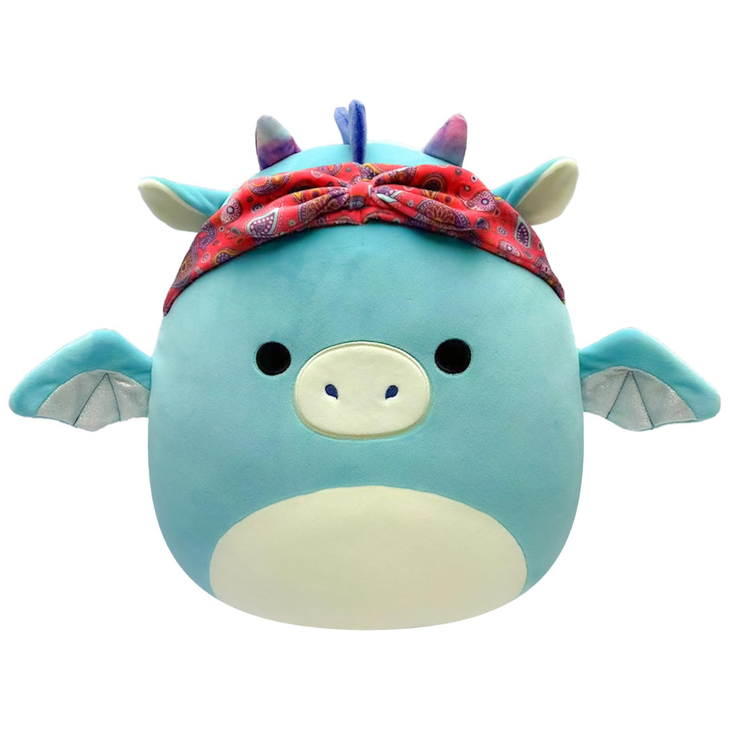 Squishmallows 19cm Tatiana the Dark Teal Dragon with Bandana – Ultra Soft Plush for Collectors
