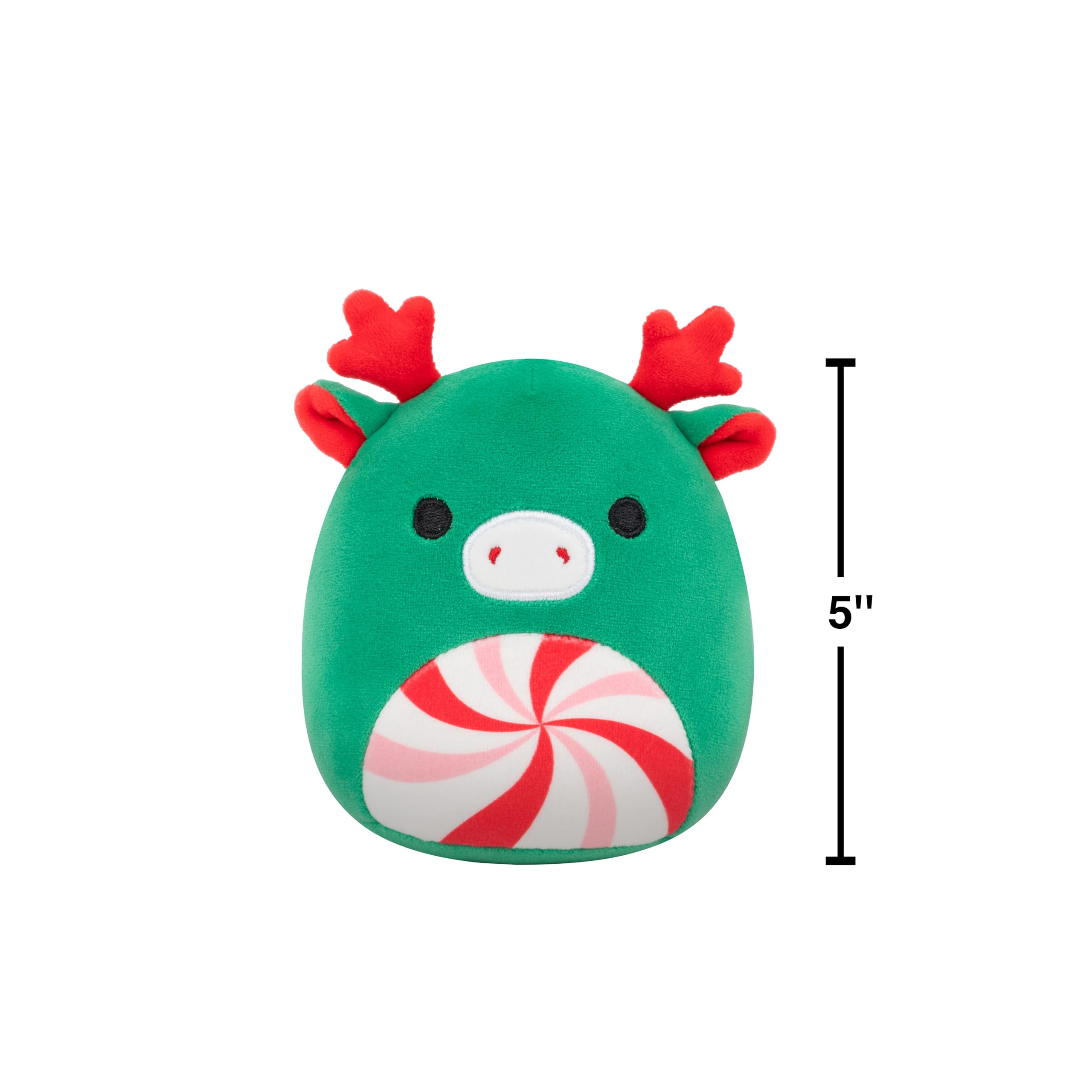 Squishmallows 5-Inch Zumir the Green Moose Plush – Peppermint Swirl Belly, Official Jazwares Toy