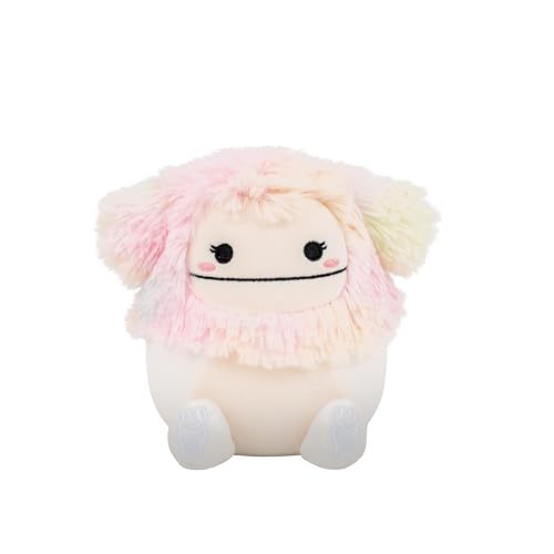Squishmallows 5in Zaylee White Bigfoot with Rainbow Mane – Official Jazwares Plush
