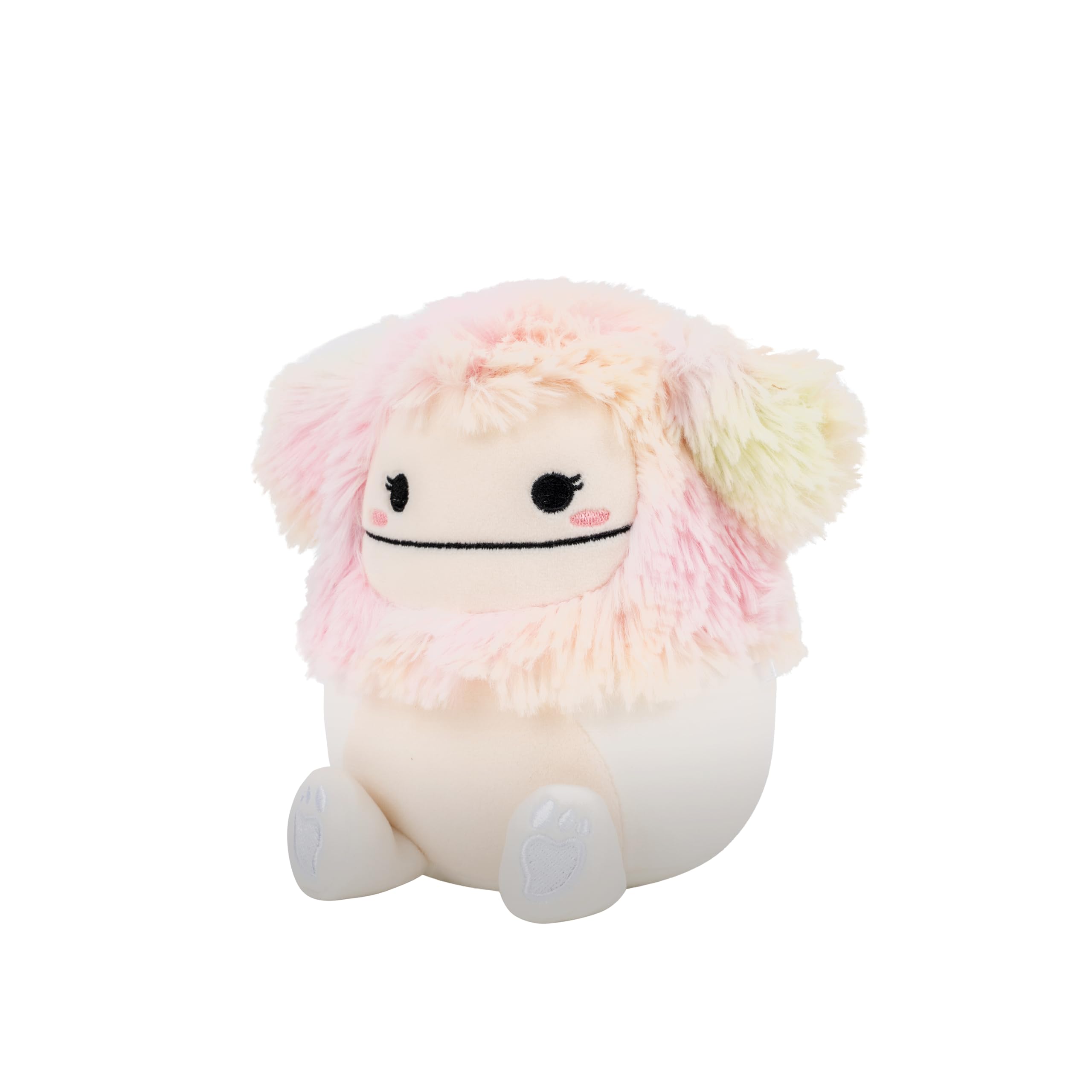Squishmallows 5in Zaylee White Bigfoot with Rainbow Mane – Official Jazwares Plush