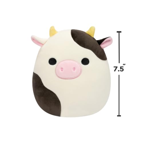 Squishmallows 7.5-Inch Connor the Black and White Cow – Ultrasoft Collectible Plush