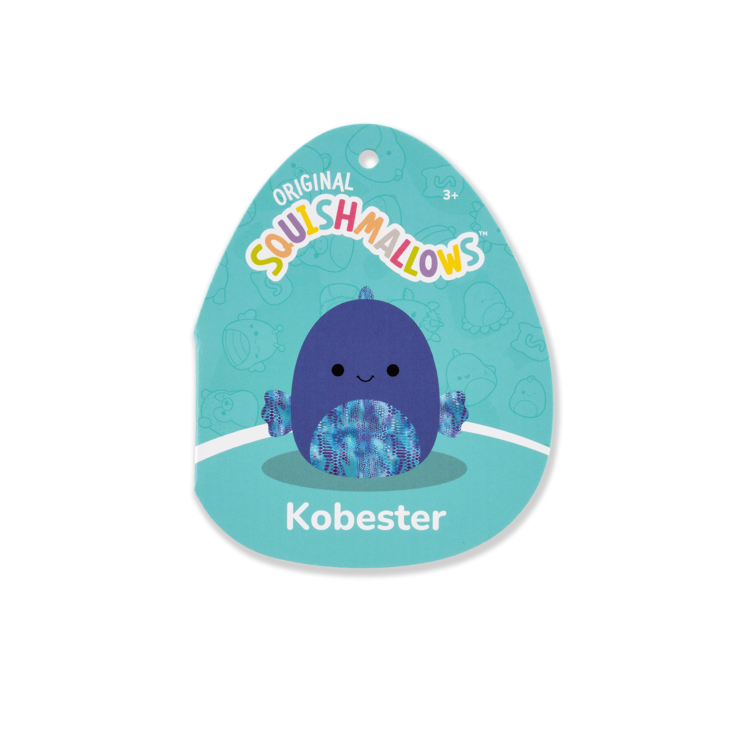 Squishmallows 8-Inch Kobester Blue Betta Fish Plush - Official Jazwares