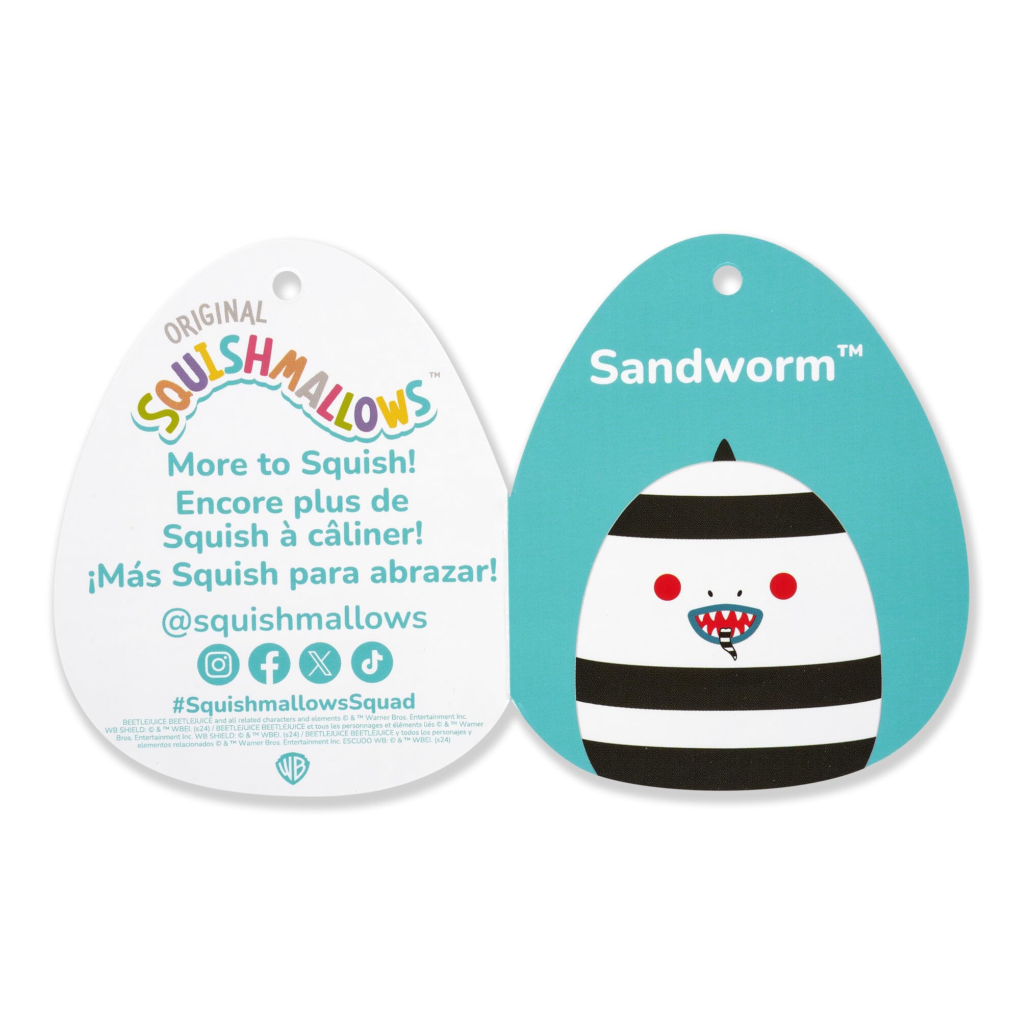 Squishmallows Beetlejuice Sandworm 10-Inch Plush – Officially Licensed Jazwares Toy