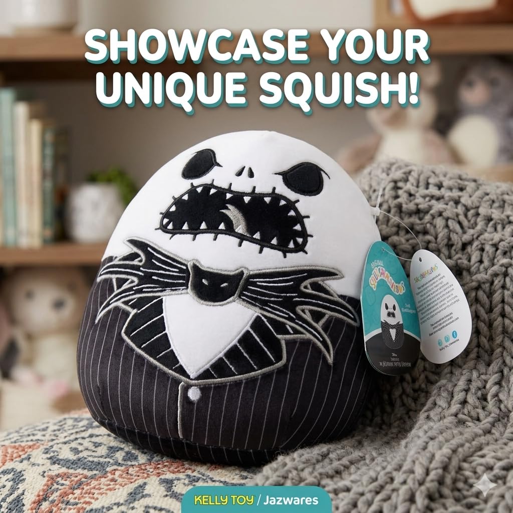Squishmallows Disney Jack Skellington 8-Inch Plush - Ultra Soft Official Collectible