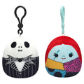Squishmallows Disney Jack Skellington and Sally Clip 2-Pack – 3.5-Inch Official Jazwares Plush