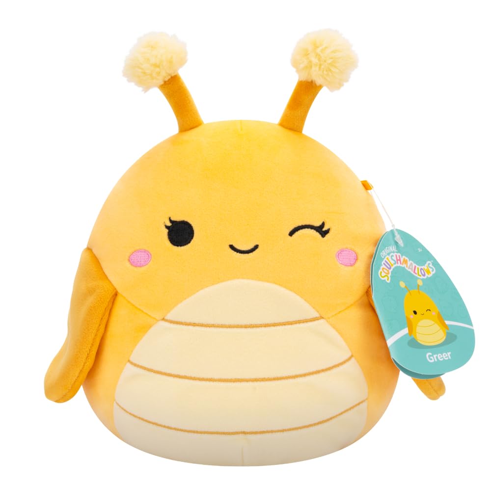 Squishmallows Greer the Yellow Grasshopper – 7.5-Inch Ultra-Soft Plush Toy