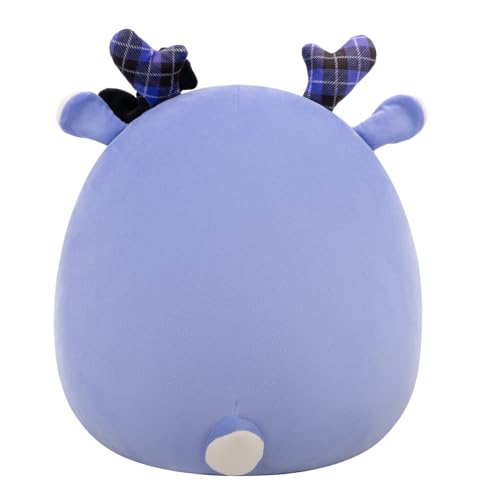 Squishmallows Original 14-Inch Binoche the Purple Fawn Plush with Plaid Antlers and Bow – Jazwares
