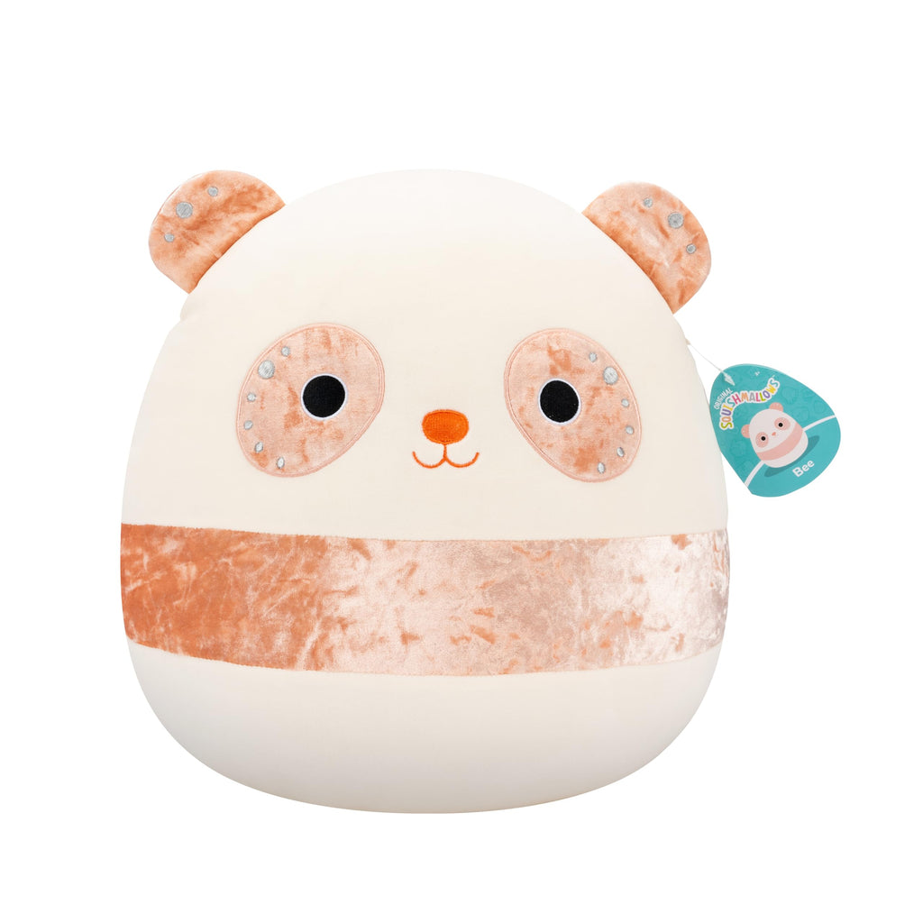 Squishmallows Original 14in Bee the Peach Velvet Panda – Official Jazwares Collectible Plush
