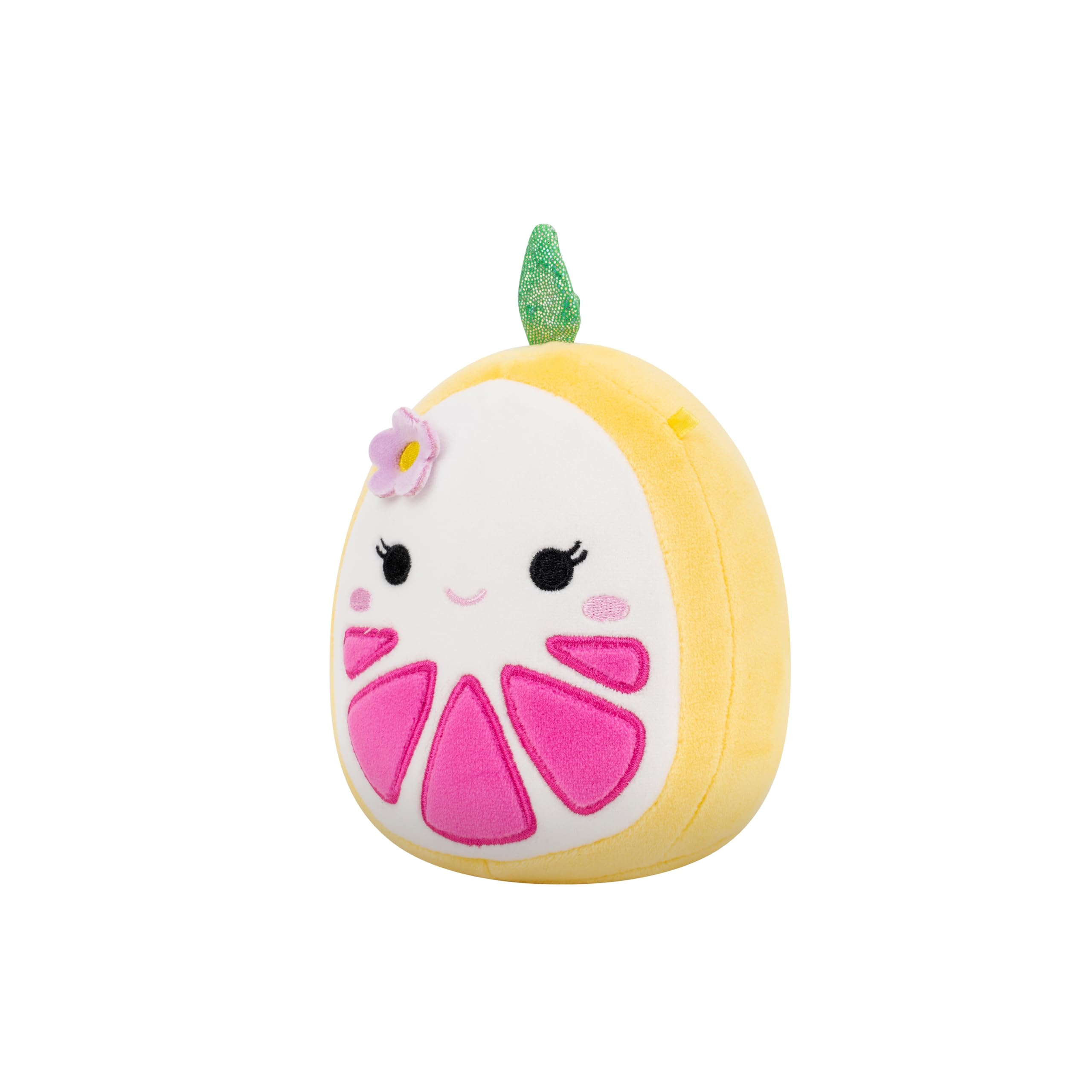 Squishmallows Original 5-Inch Eleanor Yellow Grapefruit Plush with Flower Hairpin – Official Jazwares