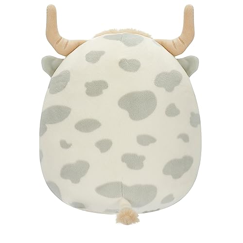 Squishmallows Original 7.5-Inch Borsa the Grey Spotted Highland Cow - Ultrasoft Plush Toy