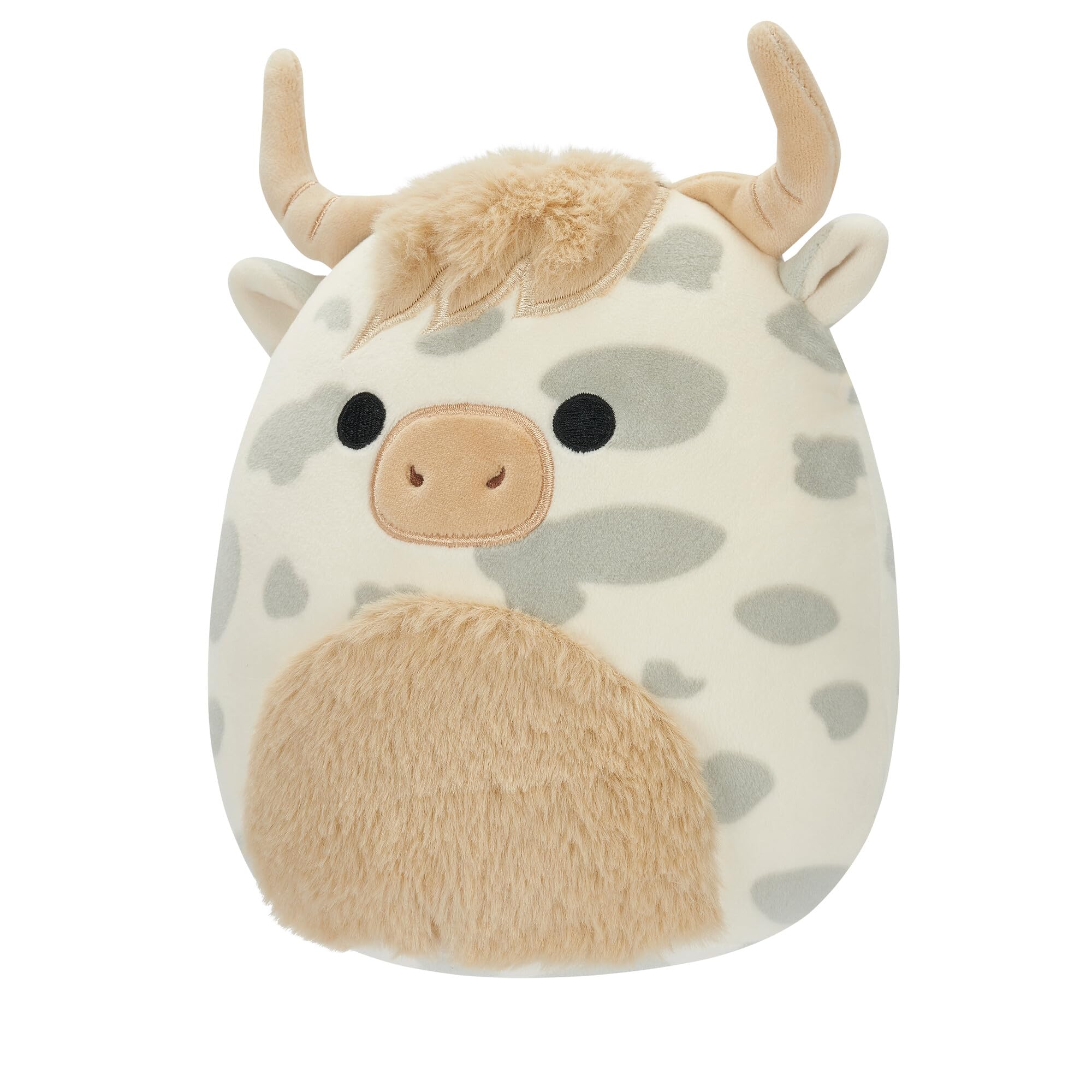 Squishmallows Original 7.5-Inch Borsa the Grey Spotted Highland Cow - Ultrasoft Plush Toy