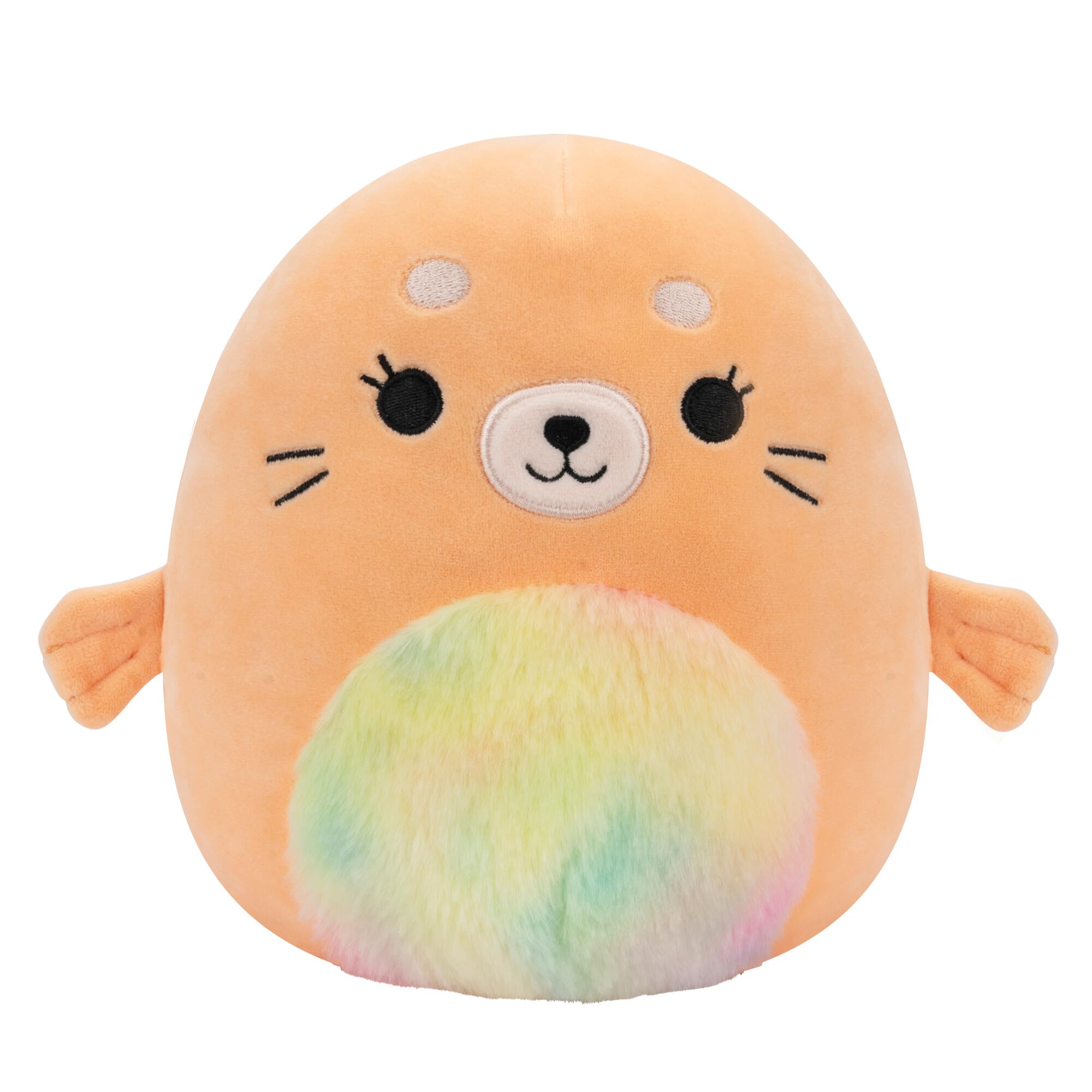 Squishmallows Original 8-Inch Romy Peach Seal with Tie-Dye Belly – Official Jazwares Plush