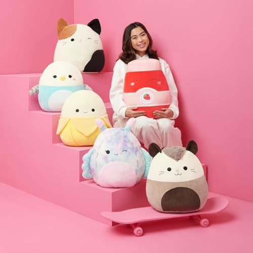 Squishmallows Original 8in Olivieri the Maroon Raccoon with Velvet Accents – Official Jazwares Plush