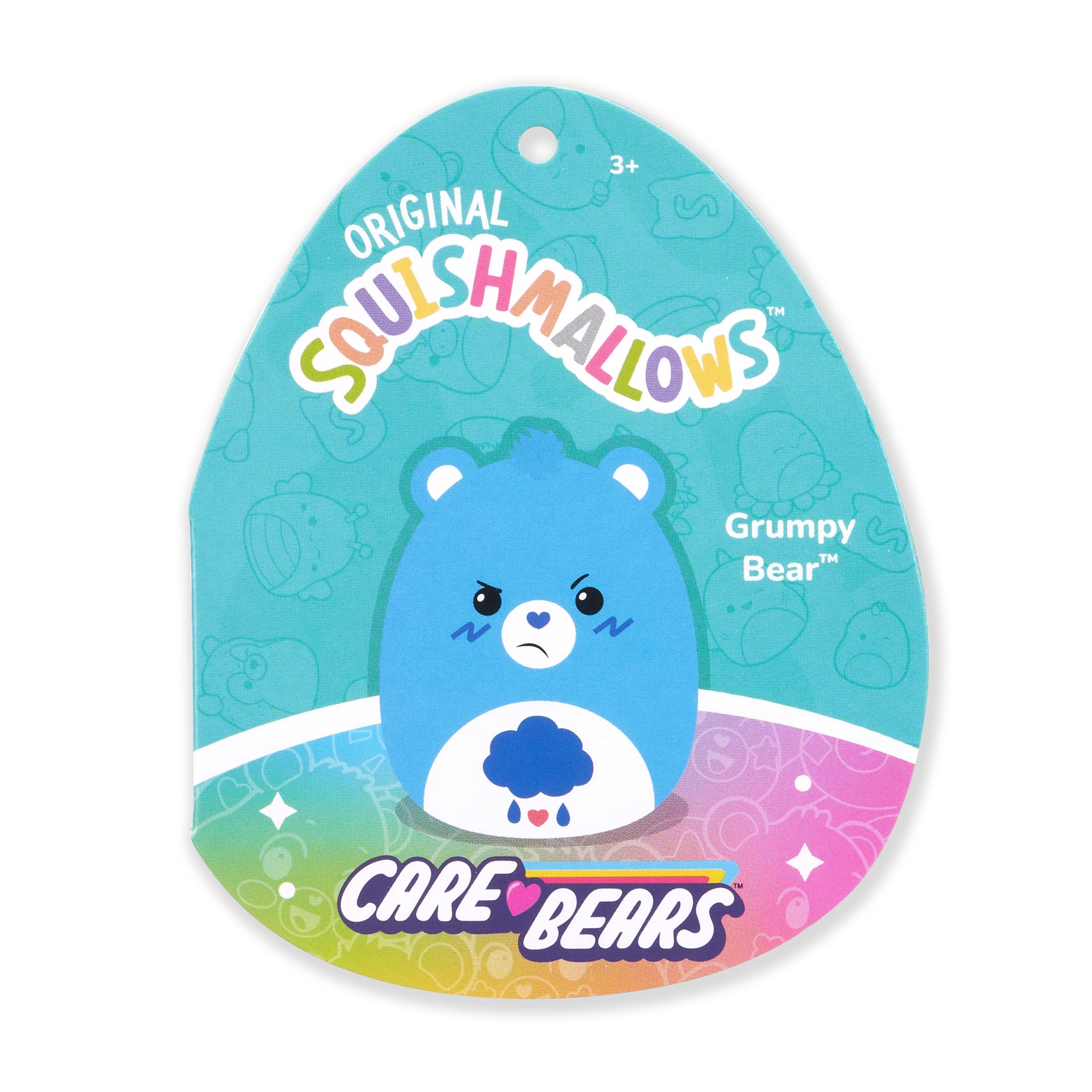 Squishmallows Original Care Bears Grumpy Bear 12-Inch Plush - Medium-Sized Official Jazwares Toy