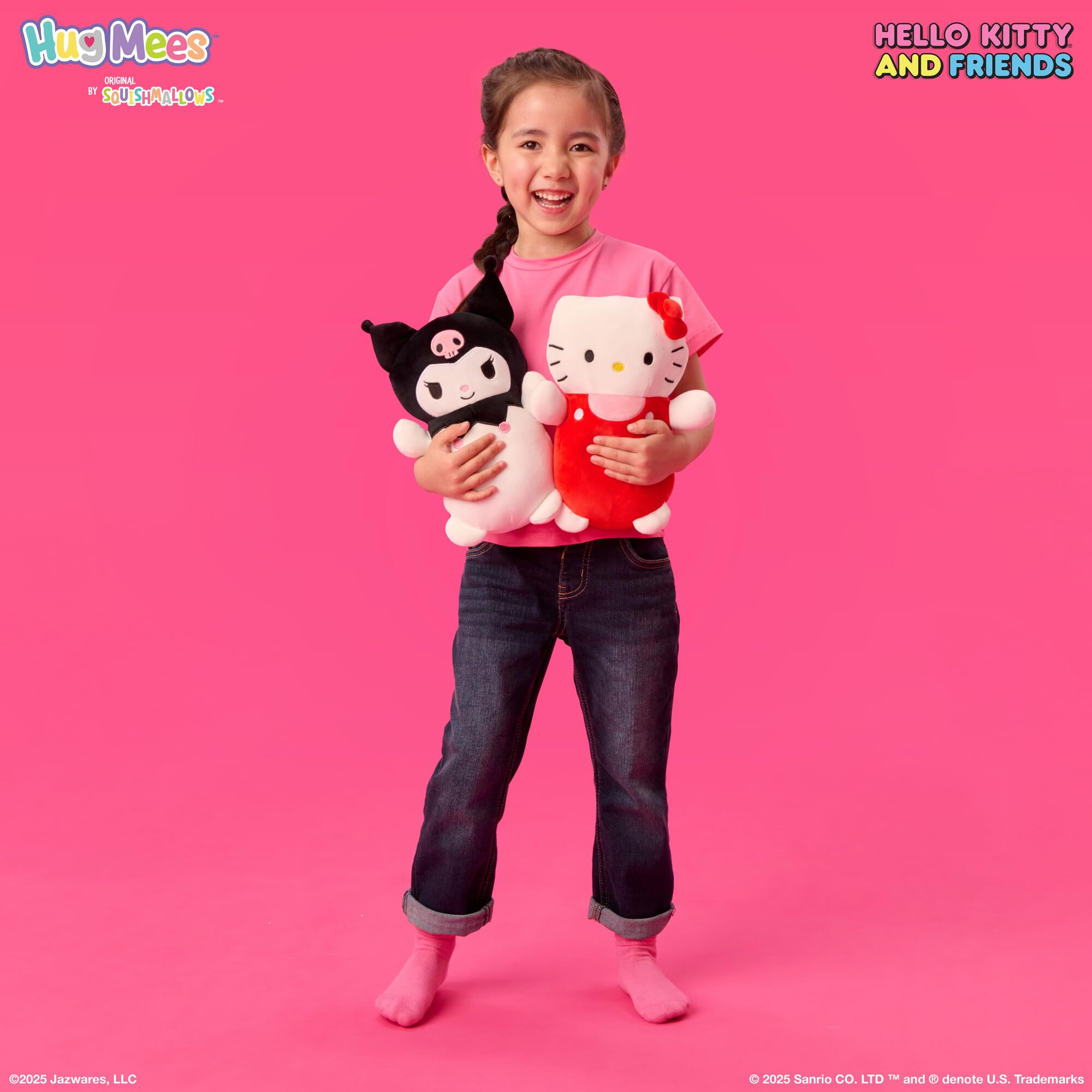 Squishmallows Original Sanrio 10-Inch Kuromi HugMees – Extra-Huggable Plush with Extended Arms