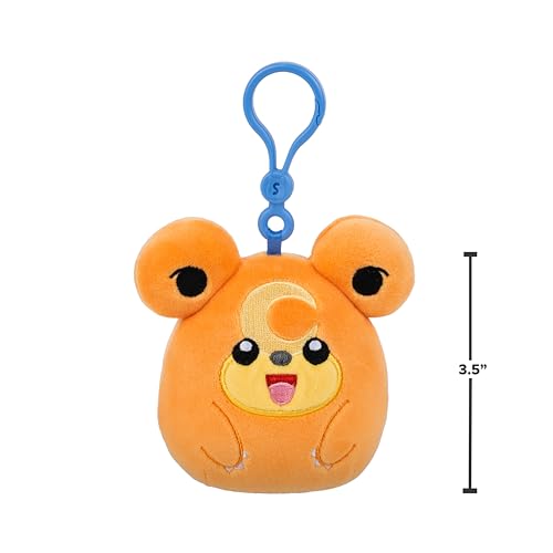 Squishmallows Pokémon Teddiursa Clip-On Plush – Ultrasoft Official Mini Plushie