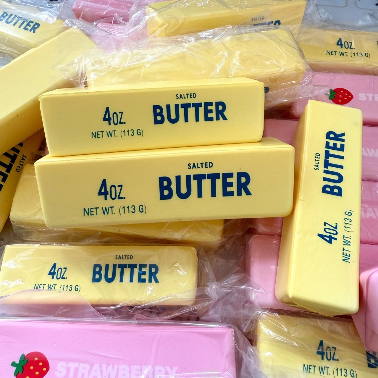 Squishy Butter Squeeze Toy – Slow Rising Stress Balls for Anxiety Relief (1 Yellow + 1 Pink)