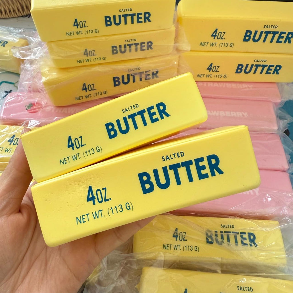 Squishy Butter Squeeze Toy – Slow Rising Stress Balls for Anxiety Relief (1 Yellow + 1 Pink)