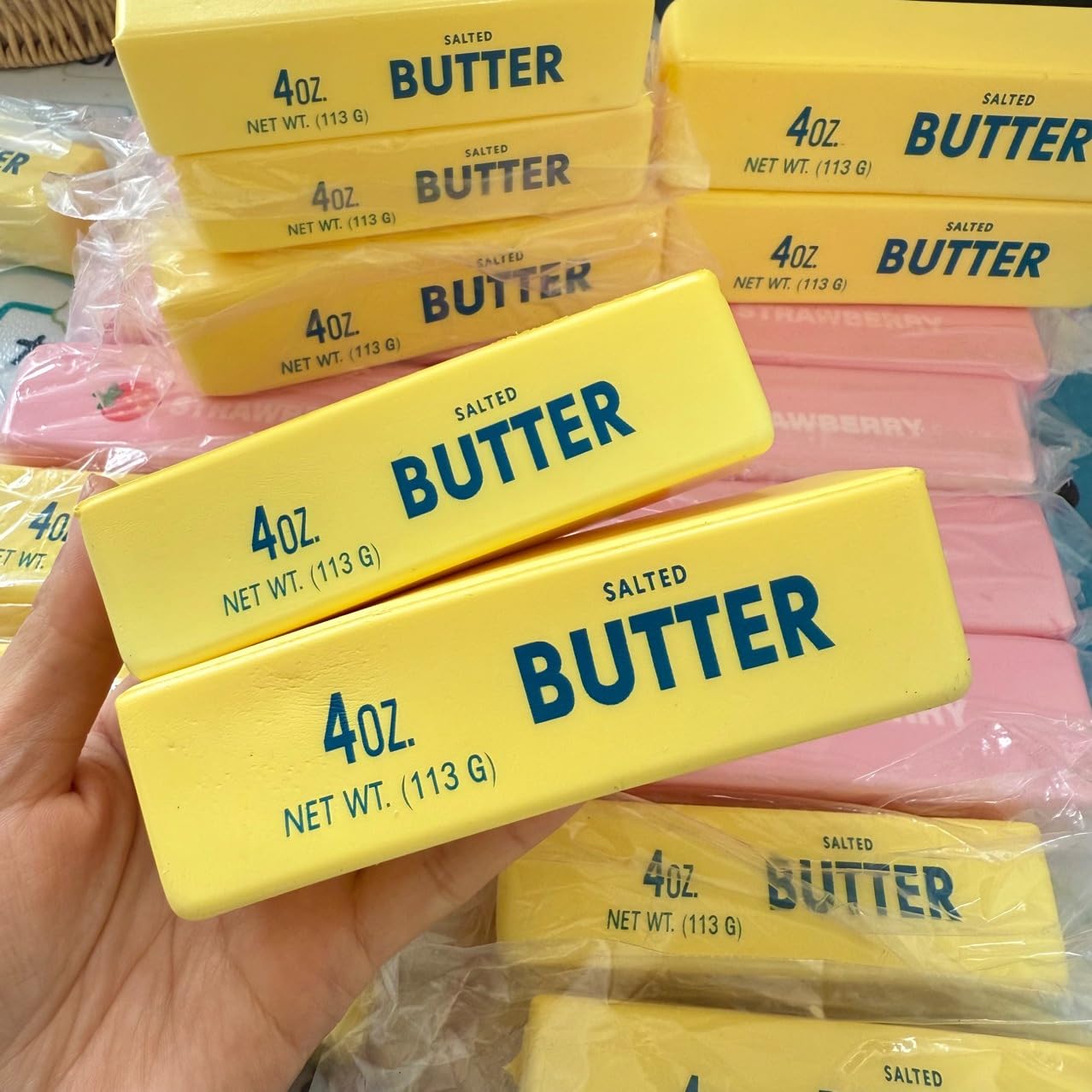 Squishy Butter Squeeze Toy – Slow Rising Stress Balls for Anxiety Relief (1 Yellow + 1 Pink)