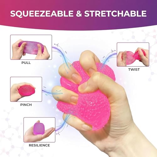 Squishy Fidget Squeeze Ball for Adults – Pink Sensory Stress Relief Toy