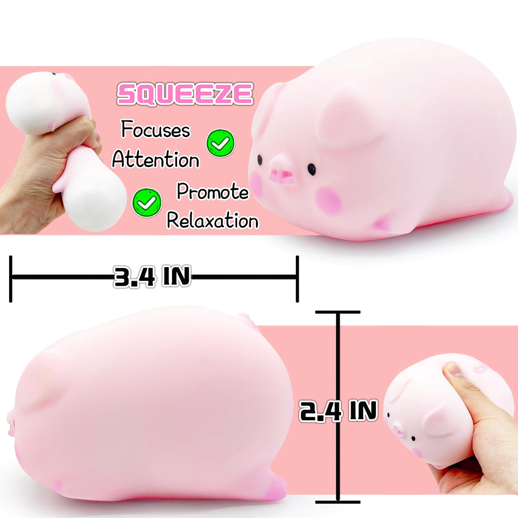 Squishy Pig Stress Ball – Soft TPR Fidget Toy for Kids, Autism Sensory Squeeze Dough Ball (1 Pack)