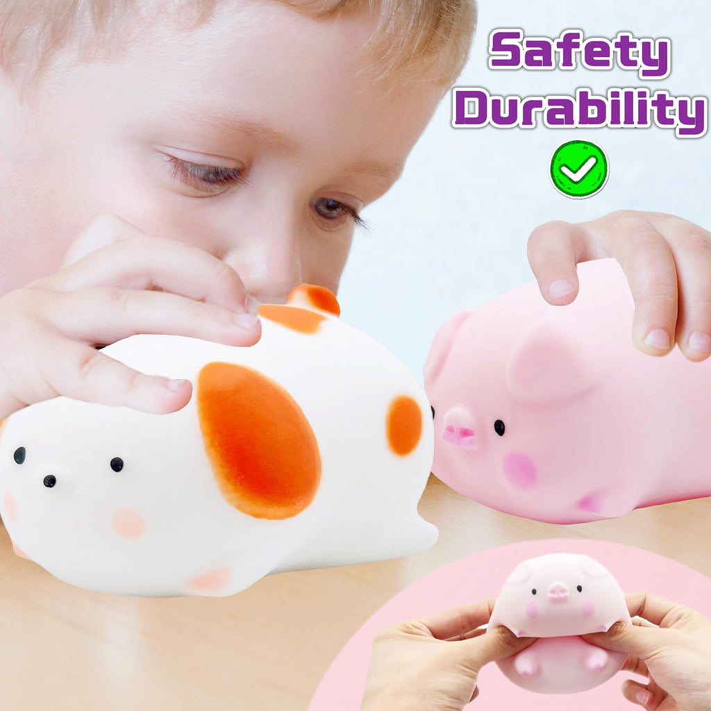 Squishy Pig Stress Ball – Soft TPR Fidget Toy for Kids, Autism Sensory Squeeze Dough Ball (1 Pack)