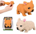 Squishy Stretchy Bulldog (2 Pack) - Sand-Filled Fidget Sensory Toy for Stress Relief - Tan & Brown