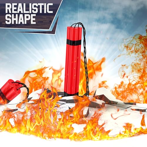 Sratte 12-Pack Fake Dynamite Sticks – Red TNT Props for Pranks, Costumes & Film