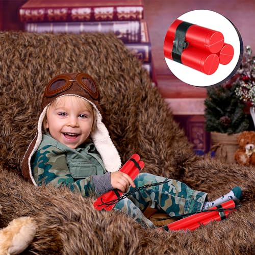 Sratte 12-Pack Fake Dynamite Sticks – Red TNT Props for Pranks, Costumes & Film