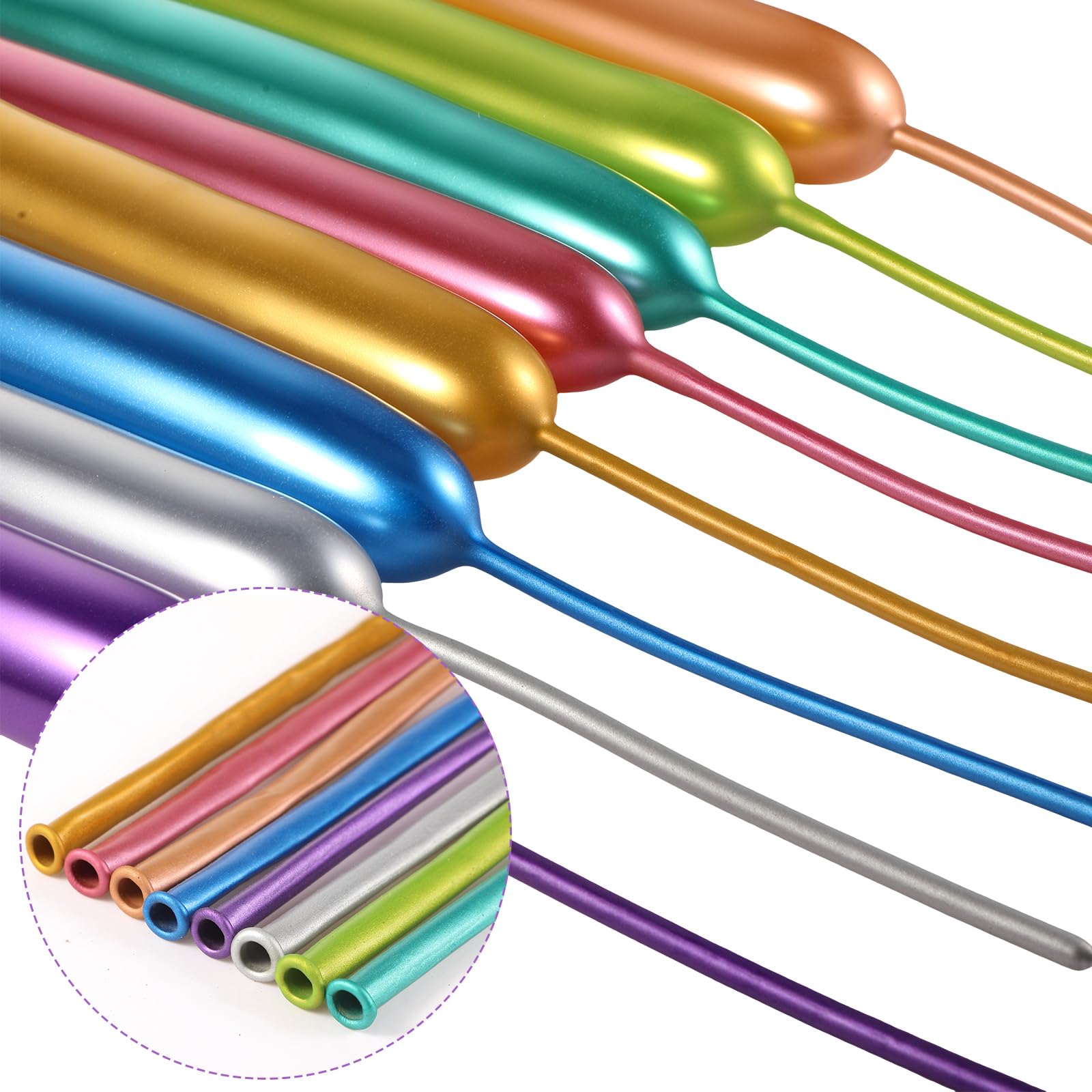Sratte 200 Pack Metallic 260Q Long Balloons for Twisting Animal Shapes - Party Decorations