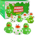 St. Patrick's Day Shamrock Rubber Ducks – 12-Pack of 2-Inch Vinyl Duckies for Kids, Bath, Party Favors, and Pool Activities