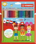 STABILO Coloured Pencils Pack of 24 – Assorted Colours, Hexagonal Shape, 25mm Line Width