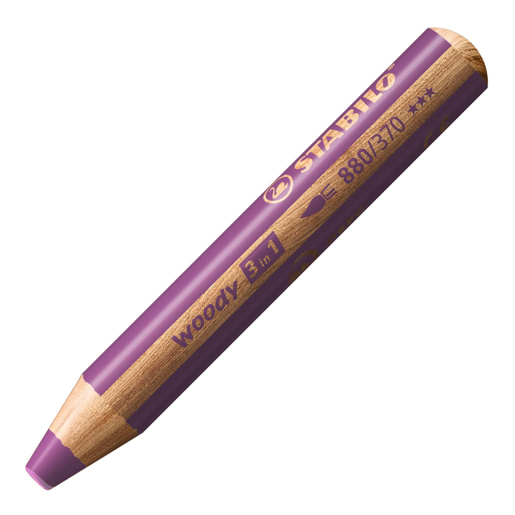 STABILO woody 3-in-1 Pencils, Birthday Edition Unicorn, Pack of 6 with Sharpener