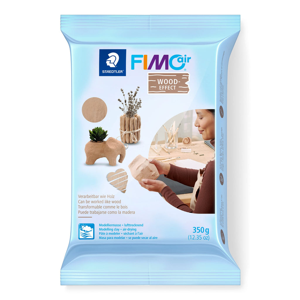 STAEDTLER FIMOair Wood-Effect Air-Dry Modeling Clay – 12.3 oz, Natural Wood Texture, No Kiln Required