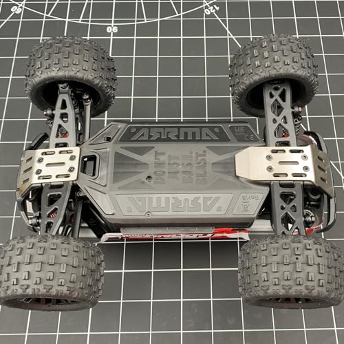 Stainless Steel Chassis Armor Guard Plate for 1/18 Arrma Granite Grom - Front and Rear Skid Plate by LSG