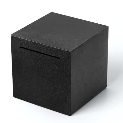 Stainless Steel Piggy Bank for Adults – Must Break to Open, Unbreakable Savings Box (Black, 4.72-Inch)