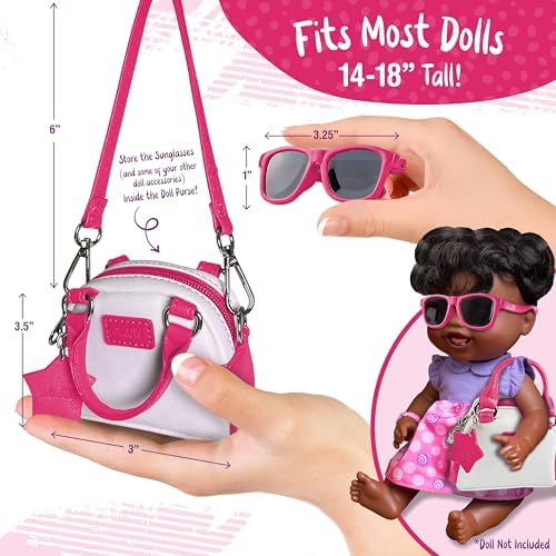 Star Princess Doll Purse and Sunglasses Set for 18-Inch Dolls – Pink Accessories for Ages 3-12