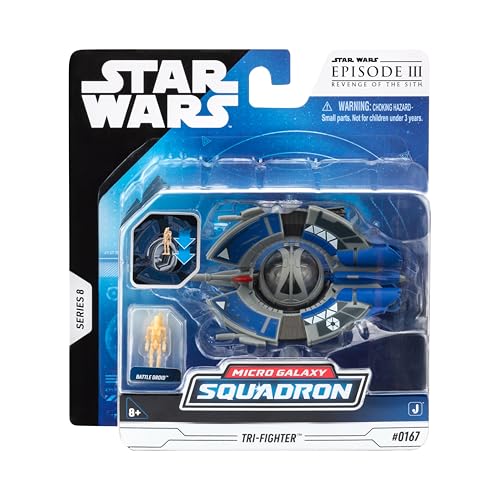 Star Wars Micro Galaxy Squadron Droid Tri-Fighter Mystery Bundle with Battle Droid and Scout Vehicle